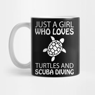 Girl Turtle scuba diving Mug